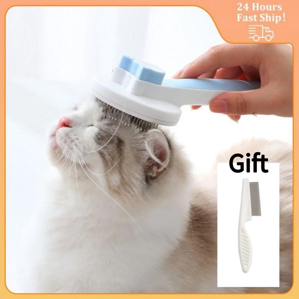 

Pumpkin Cat Brush Comb For Pet Grooming Removes Loose Underlayers Tangled Hair Remover Brush Pet Hair Shedding Self Cleaning
