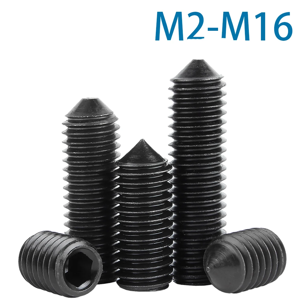 1-50pcs M2 M2.5 M3 M4 M5 M6 M8 M10 M12 M16 Hex Hexagon Socket Cone Point Grub Set Screw Bolts 12.9 Class Carbon Steel
1-50pcs M2 M2.5 M3 M4 M5 M6 M8 M10 M12 M16 Hex Hexagon Socket Cone Point Grub Set Screw Bolts 12.9 Class Carbon Steel