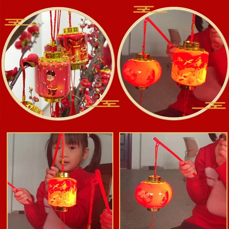 

LED Holiday Lights Traditional Chinese Lanterns Night Lights ABS Material for Spring Festival Decoration 4 Styles Choose