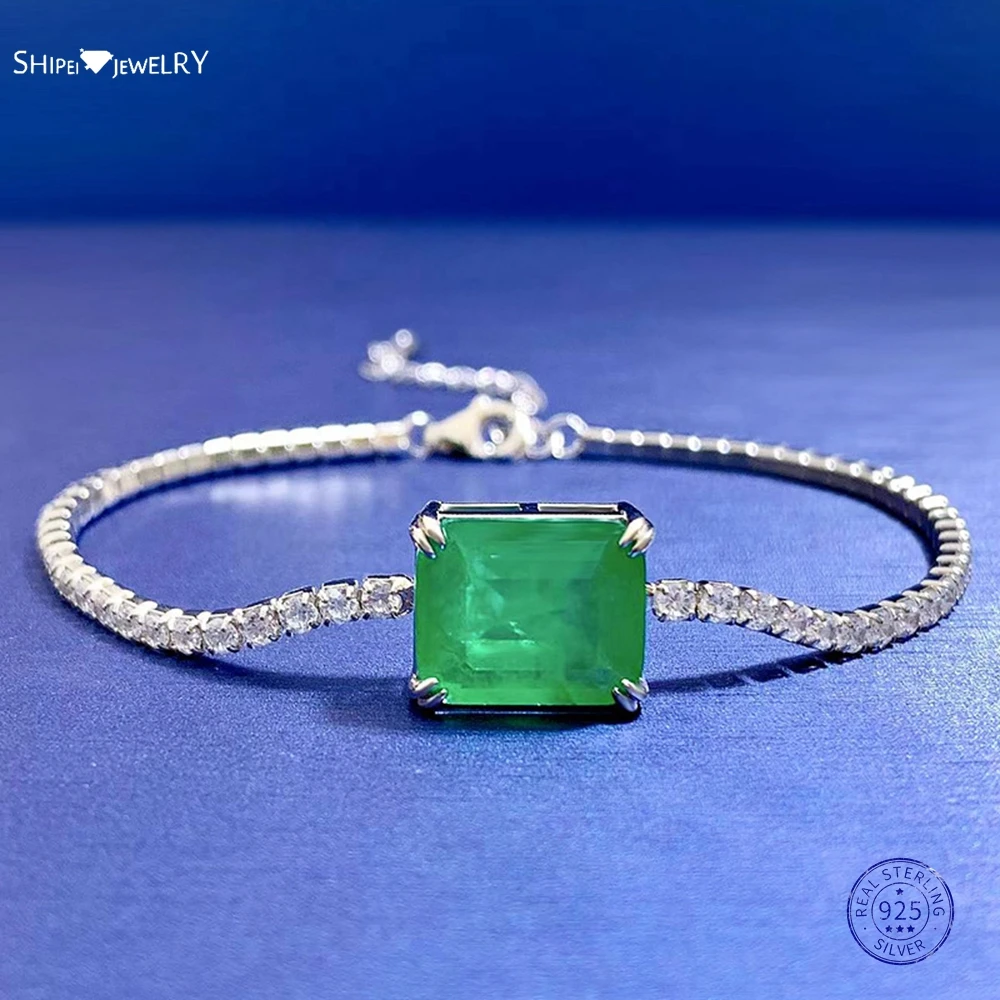 Shipei Vintage 100% 925 Sterling Silver 10*12 MM Created Moissanite Emerald Gemstone Bracelets Bangle Fine Jewelry Wholesale
Shipei Vintage 100% 925 Sterling Silver 10*12 MM Created Moissanite Emerald Gemstone Bracelets Bangle Fine Jewelry Wholesale