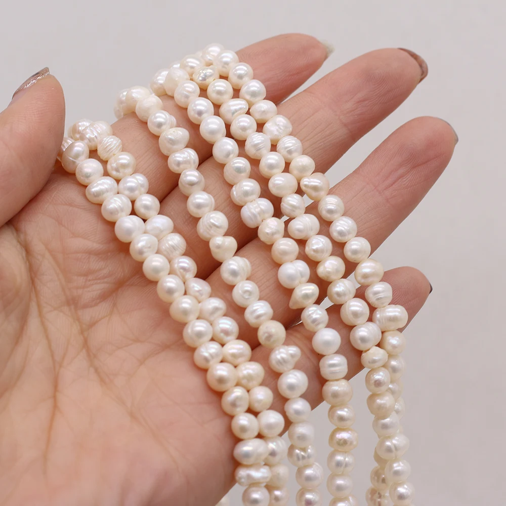 High Quality Natural Freshwater Pearl Near Round Shape Beads DIY Ladies Trendy Necklace Bracelet Making Exquisite Jewelry Gifts
High Quality Natural Freshwater Pearl Near Round Shape Beads DIY Ladies Trendy Necklace Bracelet Making Exquisite Jewelry Gifts