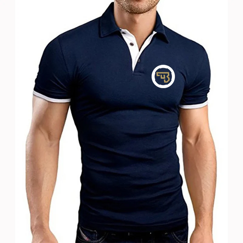 

Лето 2023, модные рубашки-поло с короткими рукавами и логотипом CZ, мужская новая дизайнерская Повседневная хлопковая дышащая рубашка с отворотом и принтом Ceska Zbrojovka