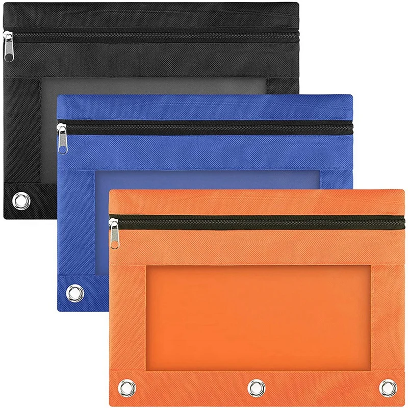 3Pcs Color Pencil Bag For 3 Ring Binders Double Zipper Bag With Mesh Window For Schools And Offices
3Pcs Color Pencil Bag For 3 Ring Binders Double Zipper Bag With Mesh Window For Schools And Offices
