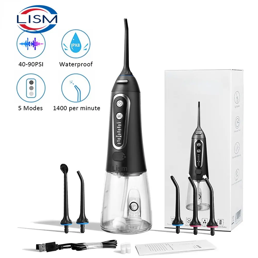 5 Modes Oral Irrigator USB Rechargeable Water Floss Portable Dental Water Flosser Jet 300ml Irrigator Dental Teeth Cleaner+6 Jet
5 Modes Oral Irrigator USB Rechargeable Water Floss Portable Dental Water Flosser Jet 300ml Irrigator Dental Teeth Cleaner+6 Jet