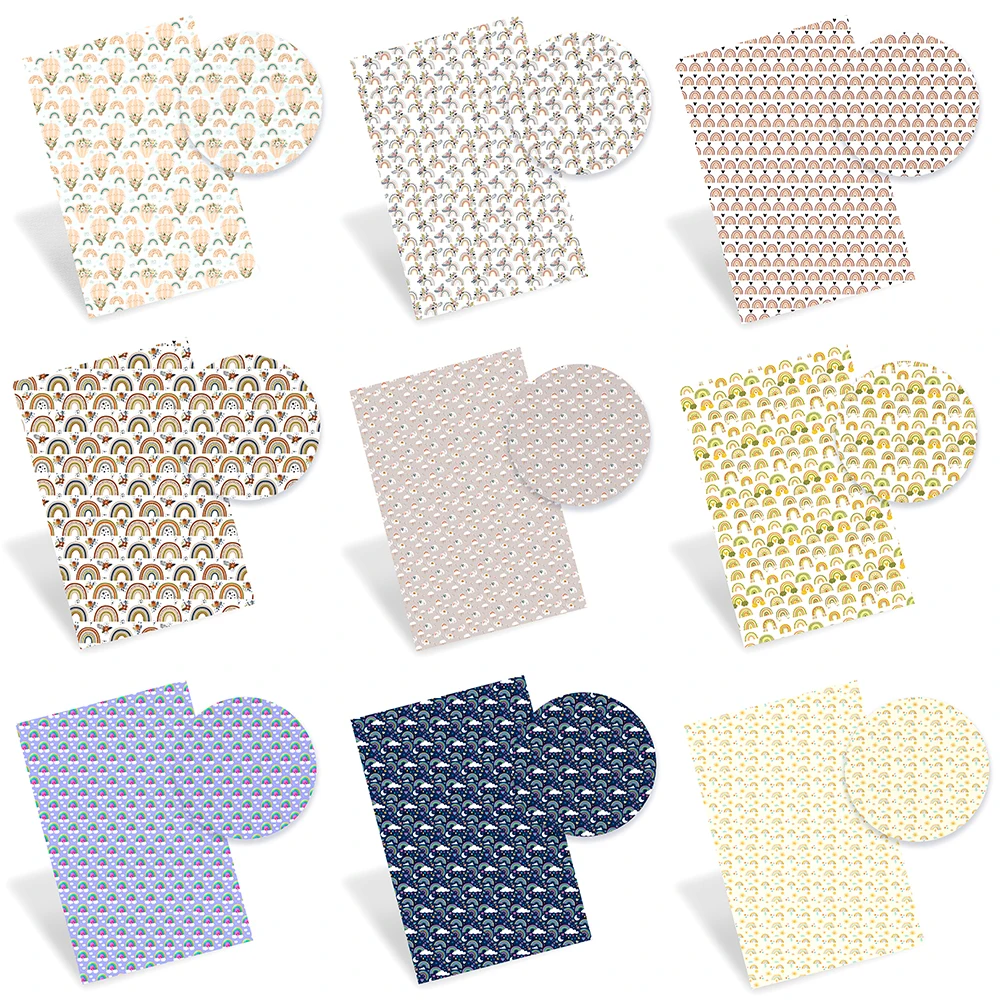 Faux Leather Sheets Rainbow Printed Synthetic Leather Vinyl Fabric for DIY Earrings Bows Craft 20*33cm 1 Pcs
Faux Leather Sheets Rainbow Printed Synthetic Leather Vinyl Fabric for DIY Earrings Bows Craft 20*33cm 1 Pcs