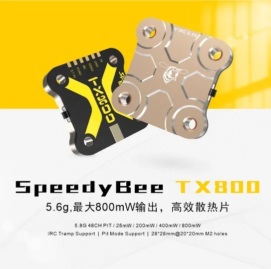 SpeedyBee TX800 5,8G передача изображений 800 мВт Выходной эффективный теплоотвод M2 дорожная машина гоночный FPV
SpeedyBee TX800 5,8G передача изображений 800 мВт Выходной эффективный теплоотвод M2 дорожная машина гоночный FPV