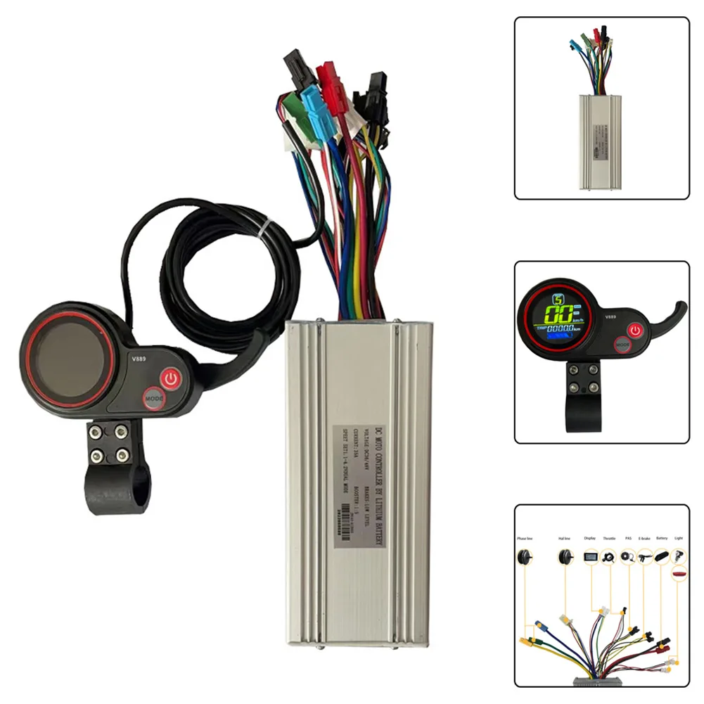 New 36/48V 35A 1500W Dual Mode Hall Controller+Display For Electric Scooter E-bike Display Control Plastic+Metal Silver 36/48V
New 36/48V 35A 1500W Dual Mode Hall Controller+Display For Electric Scooter E-bike Display Control Plastic+Metal Silver 36/48V