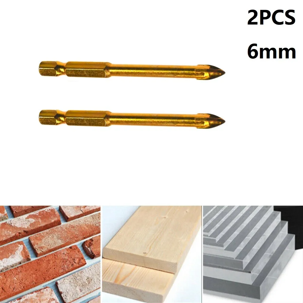 2pcs 6mm Glass Drill Bits Spear Head Hex Shank TIN Coated Carbide Point 4 Cutting Edges For Titanium Ceramic Tile Marble Tools
2pcs 6mm Glass Drill Bits Spear Head Hex Shank TIN Coated Carbide Point 4 Cutting Edges For Titanium Ceramic Tile Marble Tools