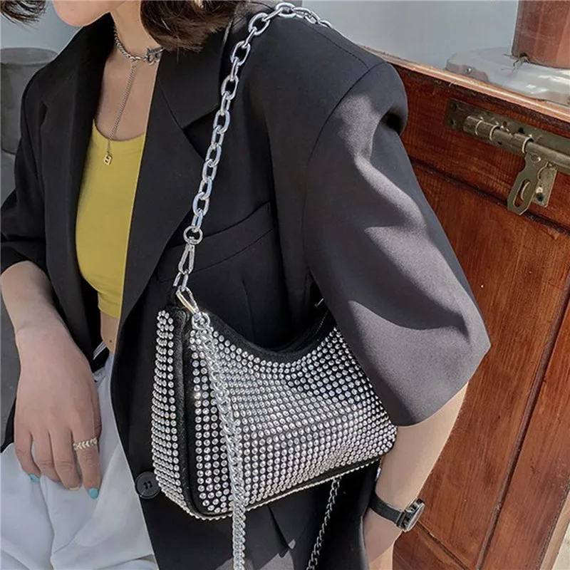 Light Luxury Bright Diamond Underarm Bag For Women Chains Design Shoulder Messenger Bag French Lady Underarm Bag Handbag
Light Luxury Bright Diamond Underarm Bag For Women Chains Design Shoulder Messenger Bag French Lady Underarm Bag Handbag