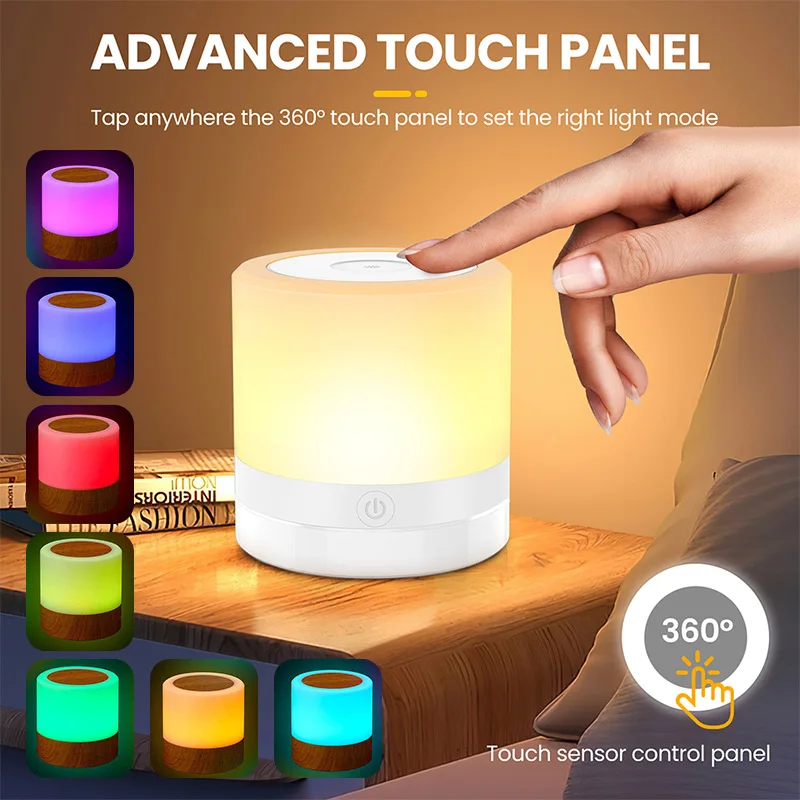 Touching Control Bedside Night Light Dimmable LED Table Lamp USB Rechargeable 7 Color Night Lamp for Bedroom Office Decor
Touching Control Bedside Night Light Dimmable LED Table Lamp USB Rechargeable 7 Color Night Lamp for Bedroom Office Decor
