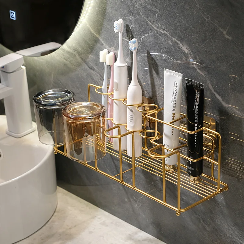 Electric toothbrush rack in bathroom without punching, wall-mounted luxury gargle cup, dental cylinder set and storage
Electric toothbrush rack in bathroom without punching, wall-mounted luxury gargle cup, dental cylinder set and storage