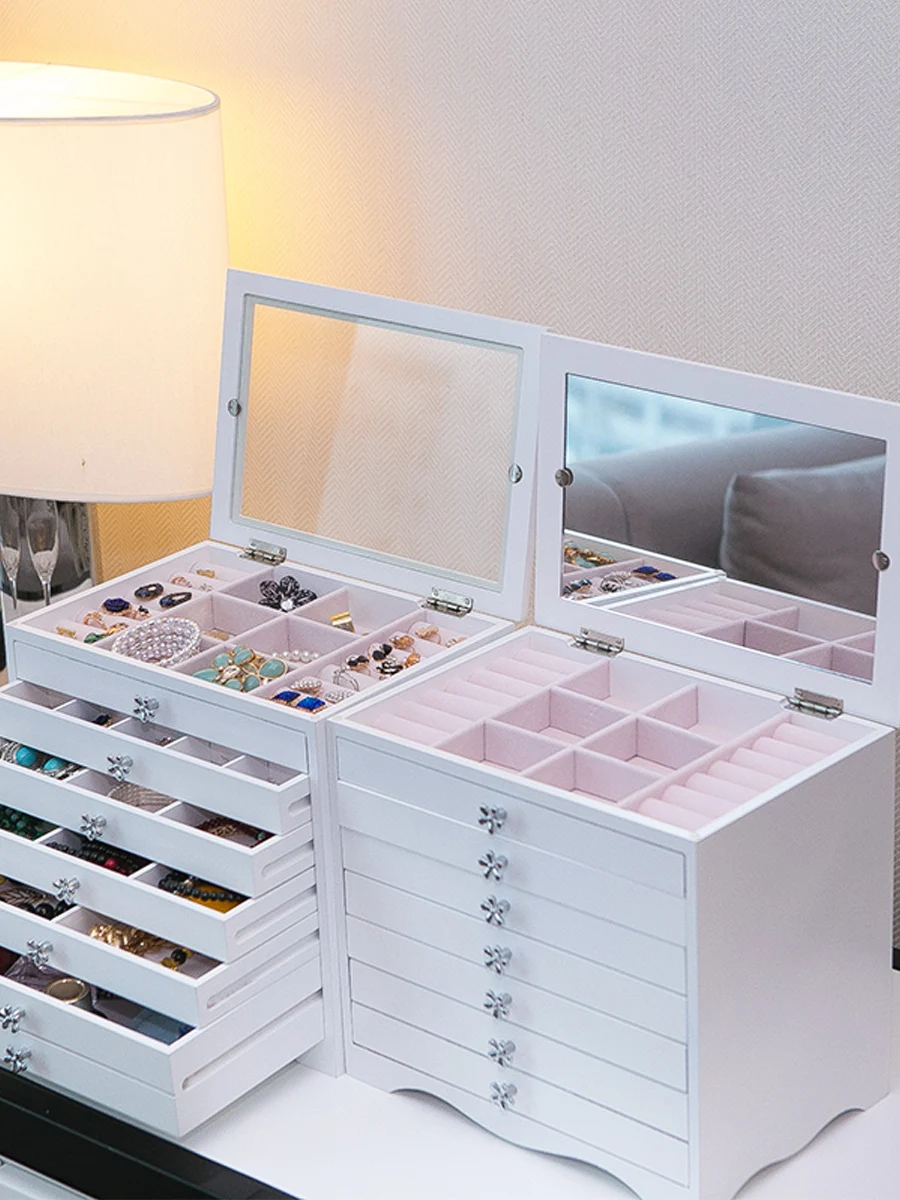 Jewelry Storage Box Household Wooden High-End Ring Box Multi-Layer Large Capacity Jewelry Box Wedding Valentine's Day Gift
Jewelry Storage Box Household Wooden High-End Ring Box Multi-Layer Large Capacity Jewelry Box Wedding Valentine's Day Gift