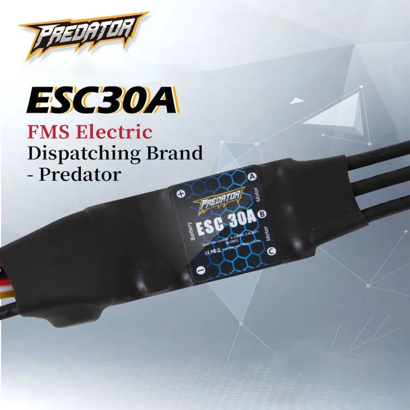 

Predator 30A ESC TX60 3,5 мм розетка электрическая регулировка 2A линейная конфигурация для радиоуправляемого самолета