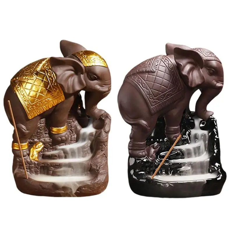Elephant Incense Burner Backflow Incense Holder Ceramic Incense Burner Handicraft Windproof Incense Holder Home Incense Fountain
Elephant Incense Burner Backflow Incense Holder Ceramic Incense Burner Handicraft Windproof Incense Holder Home Incense Fountain