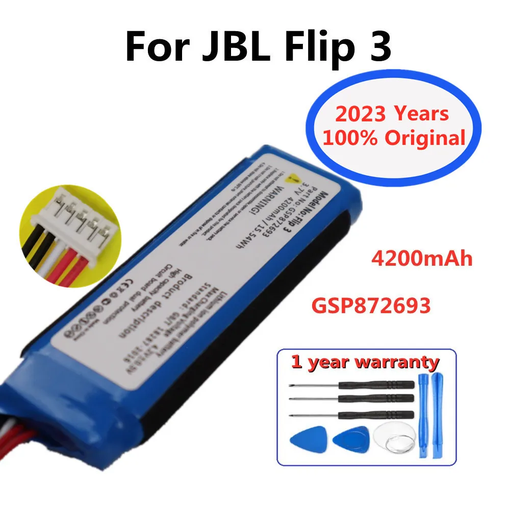 2023 год, 100% оригинальный аккумулятор для JBL Flip 3 Flip3 GSP872693 P763098 03, беспроводной Аккумулятор для bluetooth-динамика 4200 мАч + Инструменты
2023 год, 100% оригинальный аккумулятор для JBL Flip 3 Flip3 GSP872693 P763098 03, беспроводной Аккумулятор для bluetooth-динамика 4200 мАч + Инструменты
