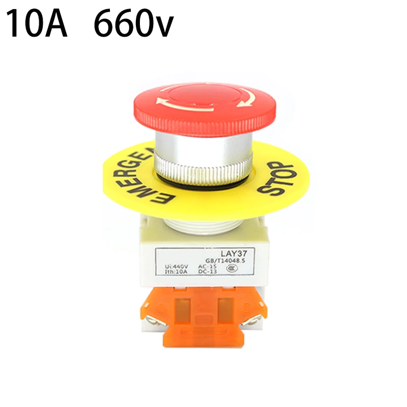 Промышленный аварийный выключатель с грибчатой кнопкой, контакты NO/NC, AC 660V 10A, пластиковый корпус с монтажом в один отверстие
Промышленный аварийный выключатель с грибчатой кнопкой, контакты NO/NC, AC 660V 10A, пластиковый корпус с монтажом в один отверстие