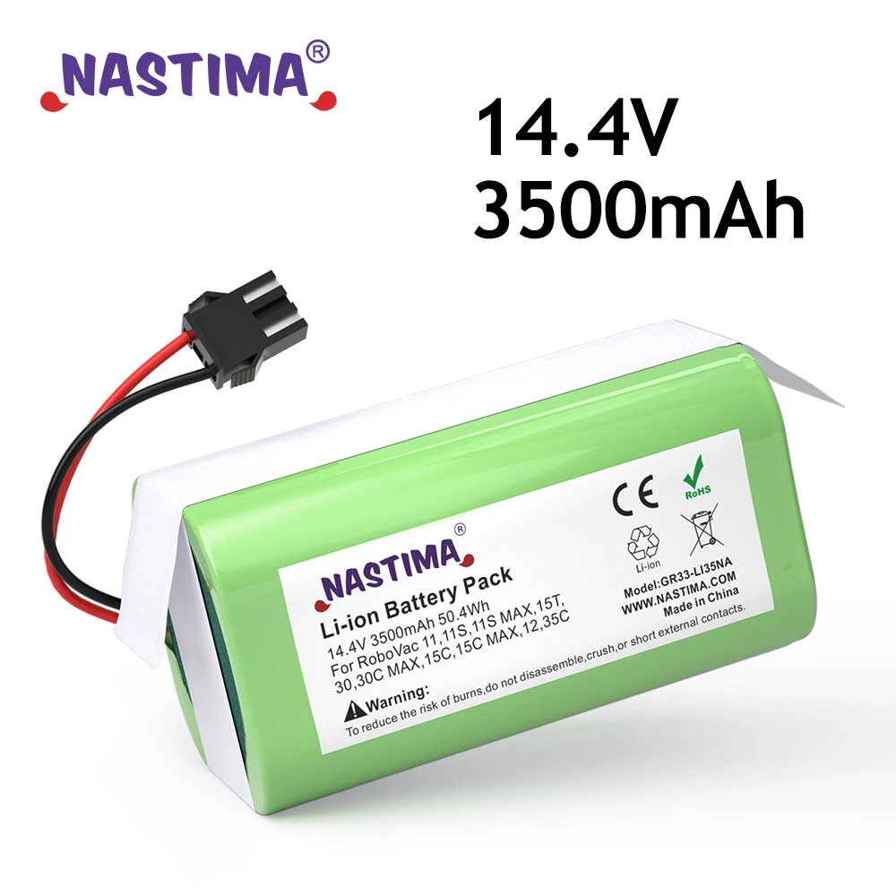 Перезаряжаемый литий-ионный аккумулятор Nastima, 14,4 В, 3500 мАч, для Cecotec Conga Excellence 950 990 1090 1790 Deebot N79s Robovac 15S 30 35C
Перезаряжаемый литий-ионный аккумулятор Nastima, 14,4 В, 3500 мАч, для Cecotec Conga Excellence 950 990 1090 1790 Deebot N79s Robovac 15S 30 35C