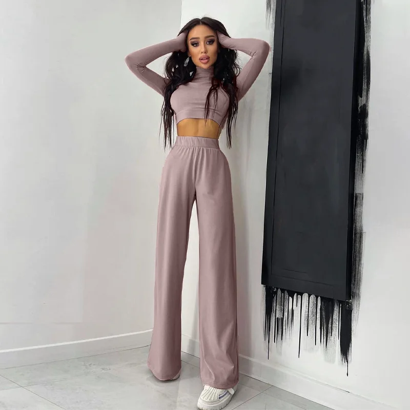 Zoctuo 2022 Women 2 Two Pieces Autumn Winter Long Sleeve High O Neck Top High Waist Straigh Loose Wide Leg Pants Sets
Zoctuo 2022 Women 2 Two Pieces Autumn Winter Long Sleeve High O Neck Top High Waist Straigh Loose Wide Leg Pants Sets