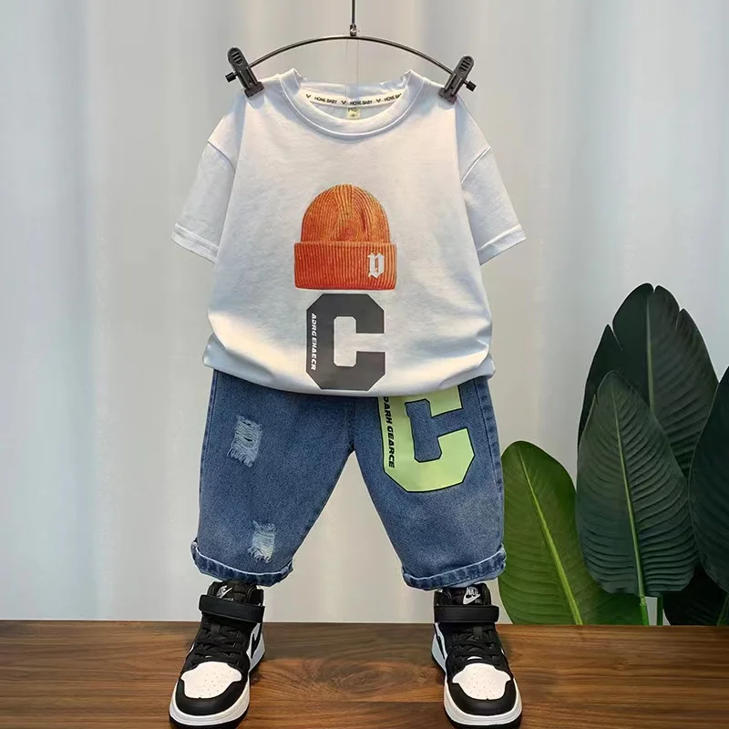 Kids Boys Set Baby Fashion Korean Short Sleeve Summer Dress Children's Summer Thin and Handsome Versatile Two Piece Set
Kids Boys Set Baby Fashion Korean Short Sleeve Summer Dress Children's Summer Thin and Handsome Versatile Two Piece Set