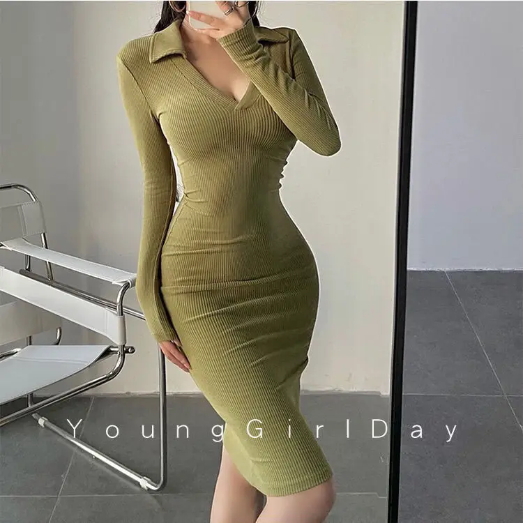 Sexy Outfits For Woman Fashion Polo Collar Long Sleeve Women's Dress Spring 2022 Bodycon Wrap Hip Ropa Sexy Mujer Puta Chic Robe
Sexy Outfits For Woman Fashion Polo Collar Long Sleeve Women's Dress Spring 2022 Bodycon Wrap Hip Ropa Sexy Mujer Puta Chic Robe
