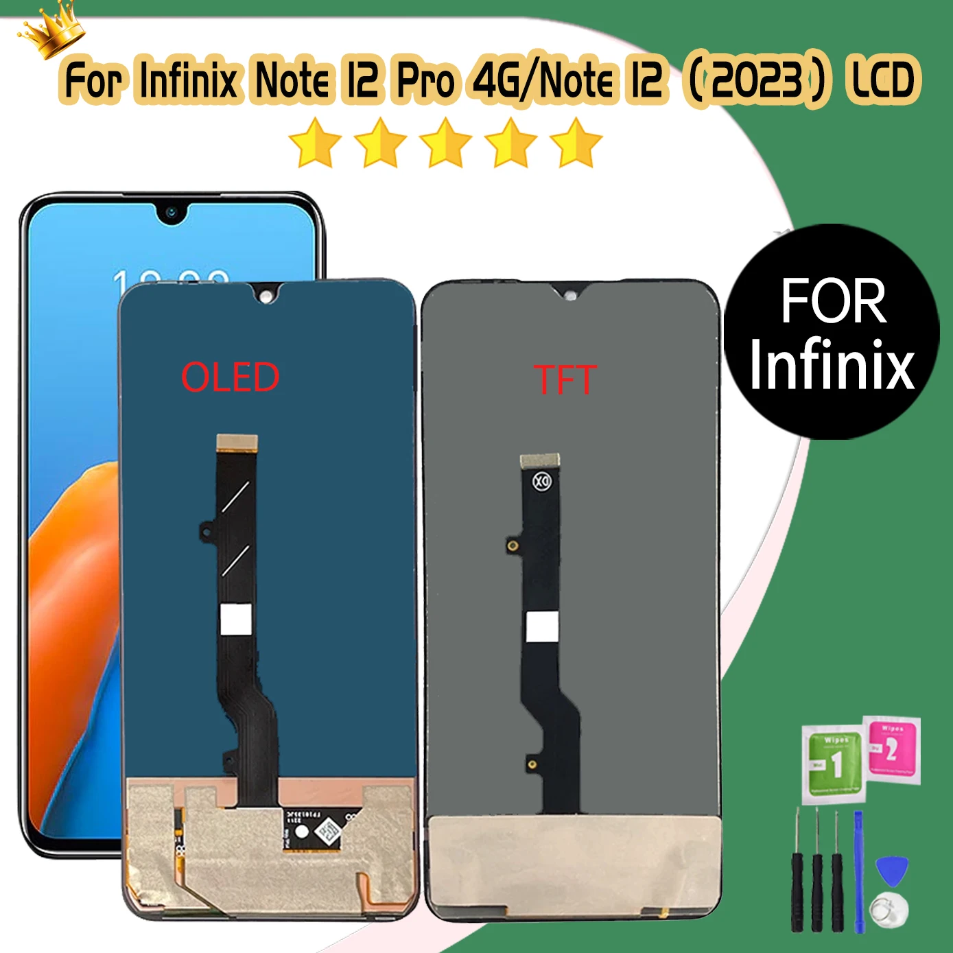 6 7-дюймовый экран для Infinix Note 12 2023 сенсорный ЖК-дисплей X676C Pro X676B сменный с