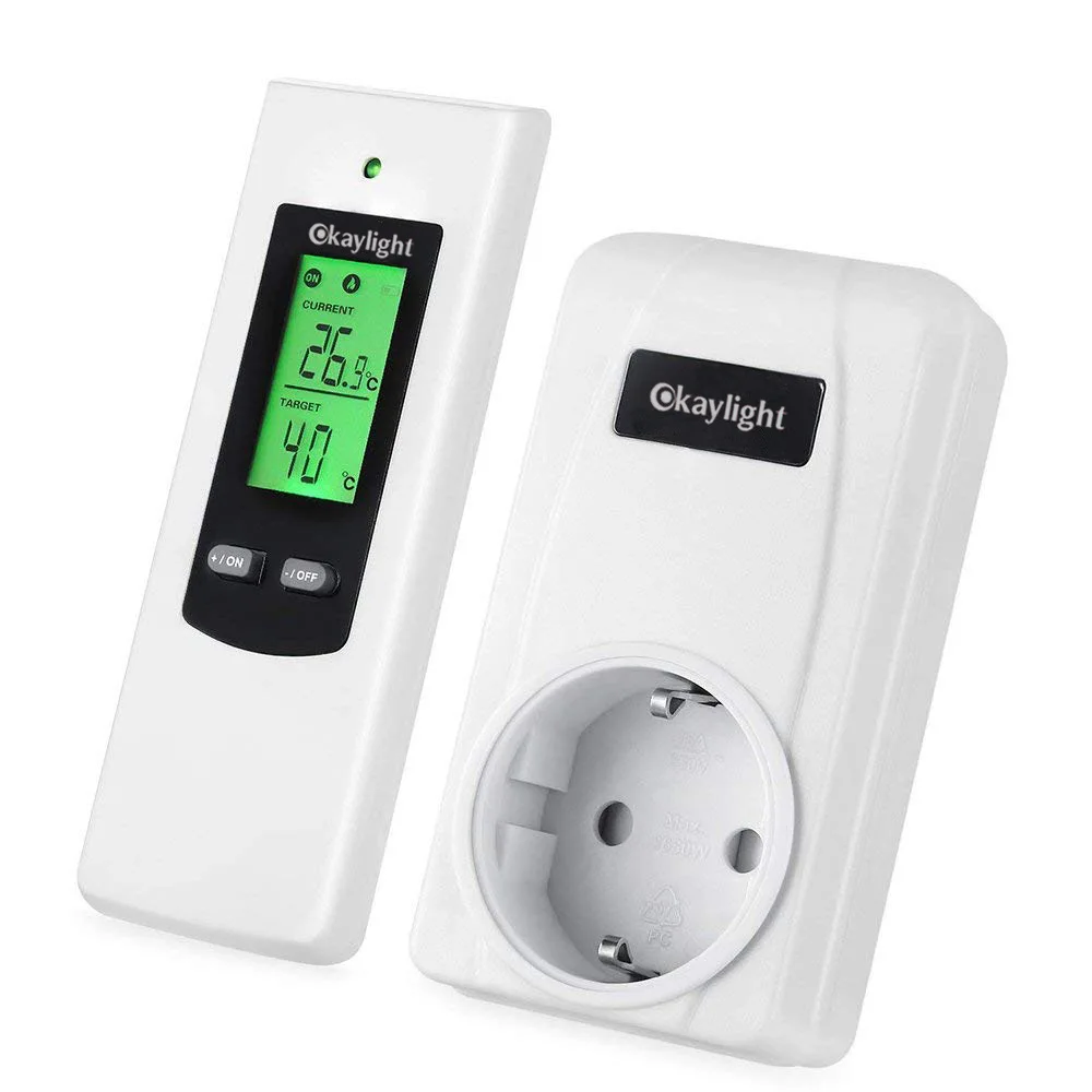 For Heater Temperature Controller Green Backlight Lcd Display Plug In Thermostat Remotely Control Wireless Thermostat
For Heater Temperature Controller Green Backlight Lcd Display Plug In Thermostat Remotely Control Wireless Thermostat