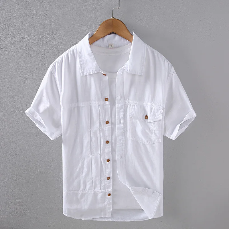 2023 Summer New Cotton and Hemp Polo Neck Short Sleeve Shirt for Men's Fashion Thin Breathable Retro Pocket High Quality Shirt
2023 Summer New Cotton and Hemp Polo Neck Short Sleeve Shirt for Men's Fashion Thin Breathable Retro Pocket High Quality Shirt
