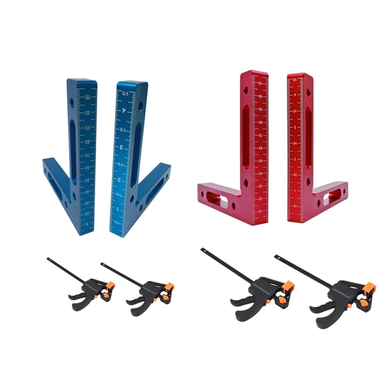 2 Pcs 90 Degree Positioning Squares Right Angle Clamps Corner Clamping Square With 2 Pcs 4 Inch F-Shaped Bar Clamps
2 Pcs 90 Degree Positioning Squares Right Angle Clamps Corner Clamping Square With 2 Pcs 4 Inch F-Shaped Bar Clamps