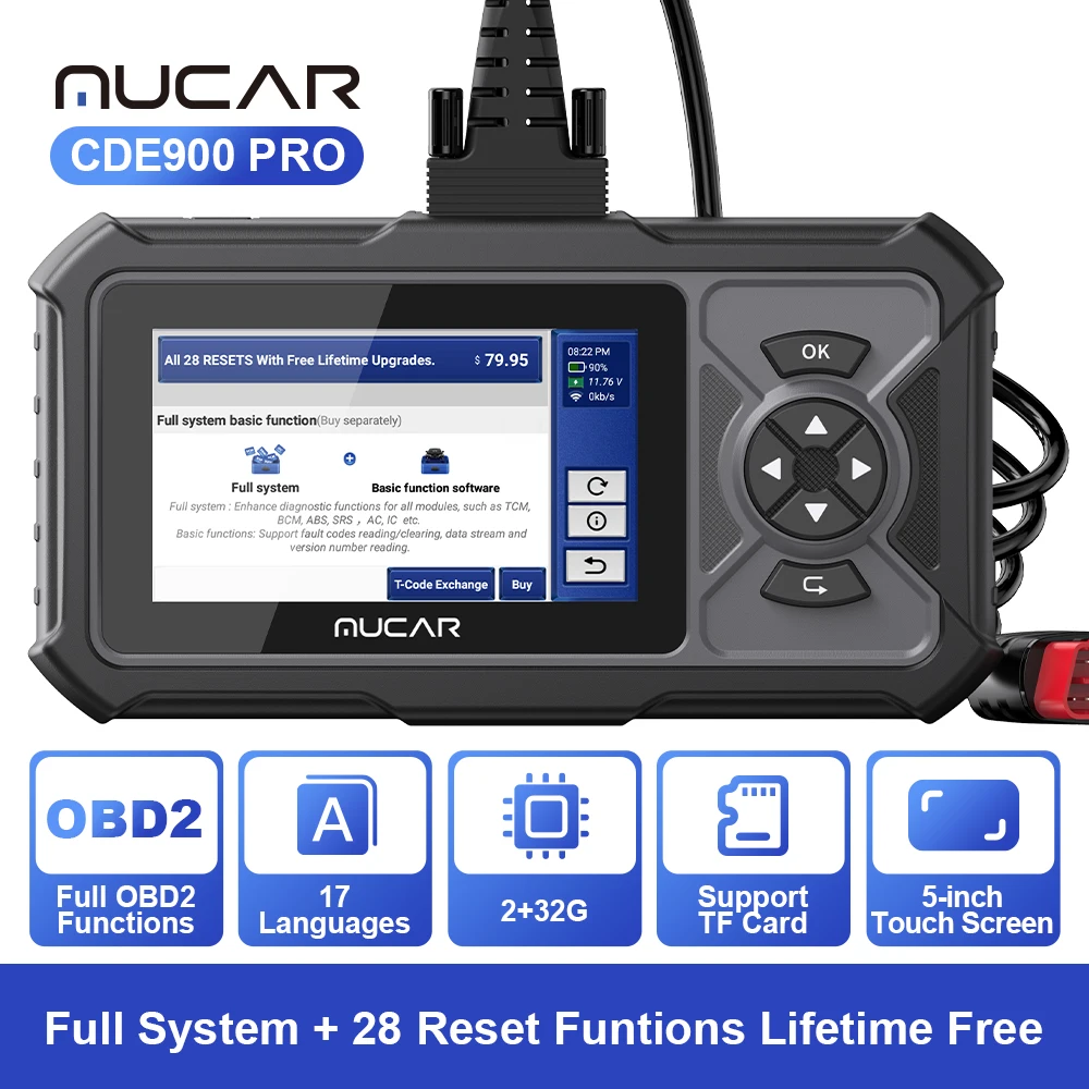 MUCAR CDE900 PRO OBD2 диагностический инструмент 4-системная диагностика ECM TCM ABS SRS автомобильный сканер считыватель автомобильных кодов сканер OBD 2
MUCAR CDE900 PRO OBD2 диагностический инструмент 4-системная диагностика ECM TCM ABS SRS автомобильный сканер считыватель автомобильных кодов сканер OBD 2