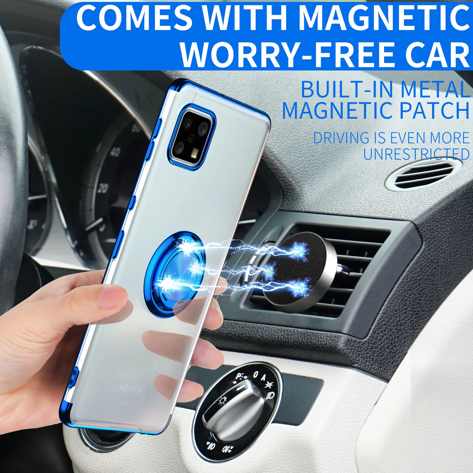 Fashion Car Ring Buckle Plating Case For Sharp Aquos sense6 TPU Phone Protective Cover Coque for Aquos sense 6 
Fashion Car Ring Buckle Plating Case For Sharp Aquos sense6 TPU Phone Protective Cover Coque for Aquos sense 6