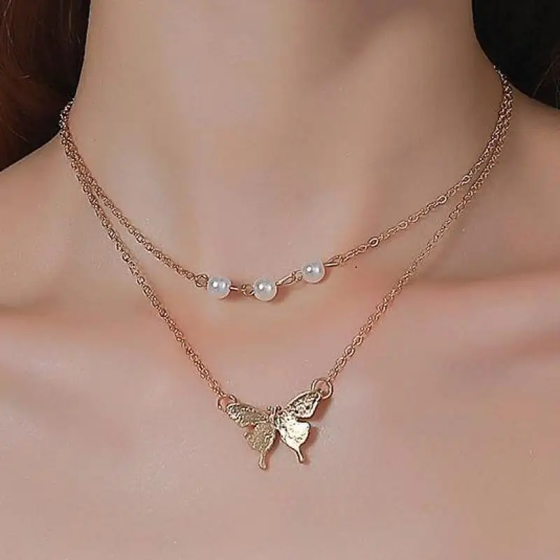 Двухслойное ожерелье-чокер, ожерелье с жемчугом и бабочкой для женщин, ювелирные изделия, ожерелья и подвески, подвески, ювелирные изделия ... 
Двухслойное ожерелье-чокер, ожерелье с жемчугом и бабочкой для женщин, ювелирные изделия, ожерелья и подвески, подвески, ювелирные изделия ...