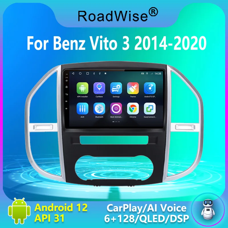 

Roadwise 8+256 Android 12 Car Radio For Mercedes Benz Vito 3 W447 2014 - 2021 Multimedia 4G GPS DVD 2DIN Carplay Stereo Headunit