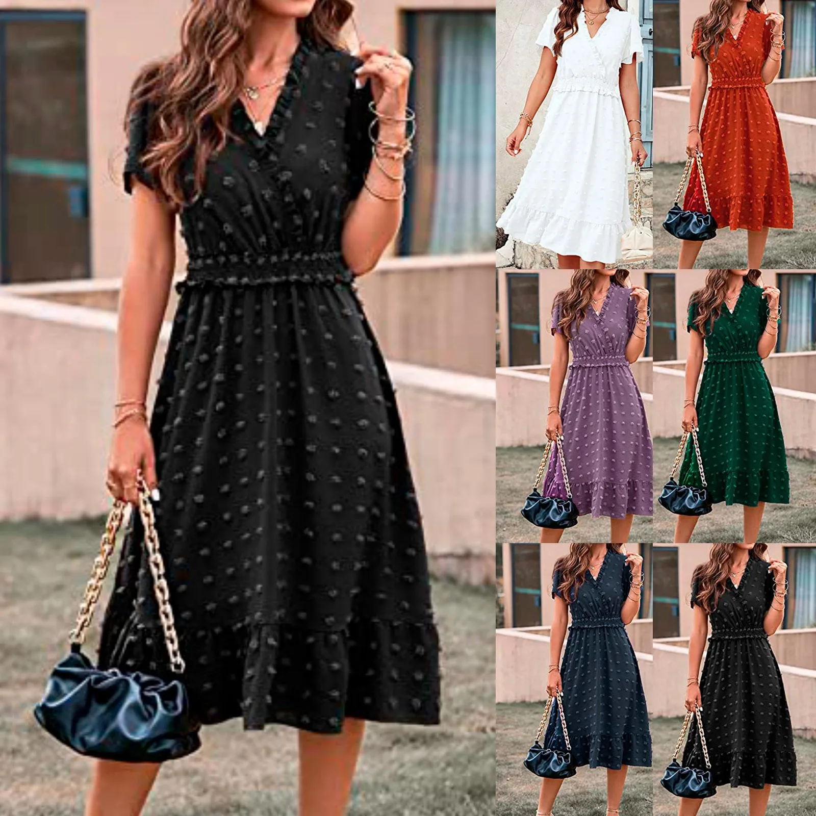 Maxi Dresses for Women Summer Women Elegant Short Sleeve V Neck Dot Midi Summer Summer Dresses for Women Casual Beach
Maxi Dresses for Women Summer Women Elegant Short Sleeve V Neck Dot Midi Summer Summer Dresses for Women Casual Beach