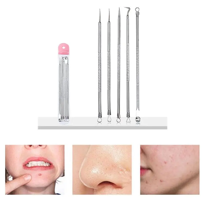 5pcs Stainless Steel Blackhead Comedone Acne Blemish Extractor Remover Face Skin Care Pore Cleaner Needles Remove Tools
5pcs Stainless Steel Blackhead Comedone Acne Blemish Extractor Remover Face Skin Care Pore Cleaner Needles Remove Tools