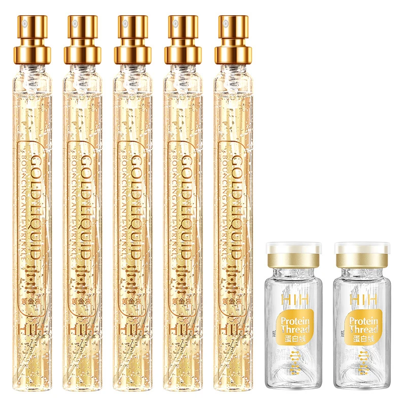 

24K Gold Face Serum Protein Peptide Essence Active Collagen Silk Thread Anti-Aging Smoothing Firming Moisturizing Hyaluronic