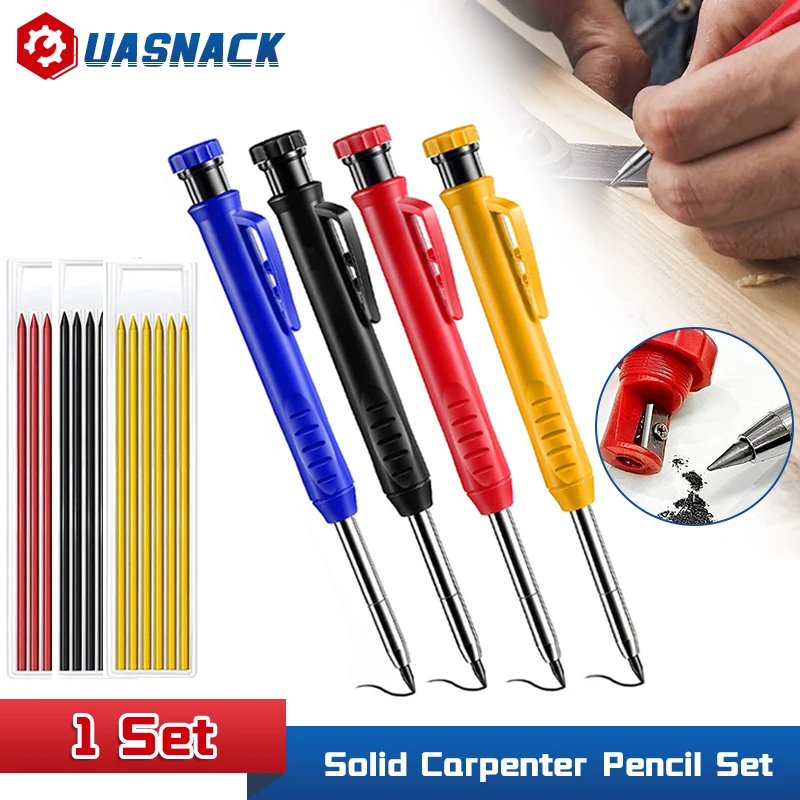 Solid Carpenter Pencil Set Deep Hole Mechanical Pencil Woodworking Construction Carpenter Marker Tool Scriber Wood Floor Marking
Solid Carpenter Pencil Set Deep Hole Mechanical Pencil Woodworking Construction Carpenter Marker Tool Scriber Wood Floor Marking