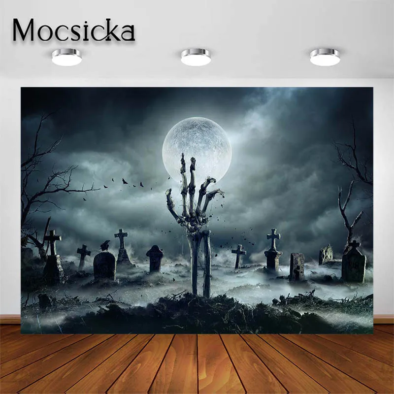 Mocsicka Halloween Decoration Backdrop for Photography Black Skeleton Hand Scary Night Background Party Photoshoot Prop Banner
Mocsicka Halloween Decoration Backdrop for Photography Black Skeleton Hand Scary Night Background Party Photoshoot Prop Banner