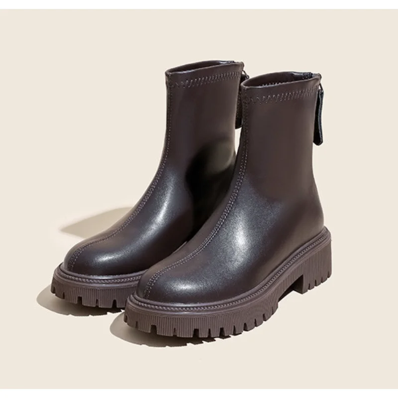 Boots Womens French Ankle Boots Short Boots Spring and Autumn New British Casual Style Thick Soles High Back Zipper Women Shoes
Boots Womens French Ankle Boots Short Boots Spring and Autumn New British Casual Style Thick Soles High Back Zipper Women Shoes