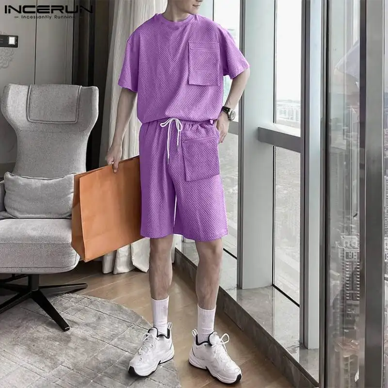 INCERUN 2023 Korean Style New Men Sets Casual Solid Short Sleeve T-shirt Shorts Stylish Patch Pocket Design Two Piece Sets S-5XL
INCERUN 2023 Korean Style New Men Sets Casual Solid Short Sleeve T-shirt Shorts Stylish Patch Pocket Design Two Piece Sets S-5XL
