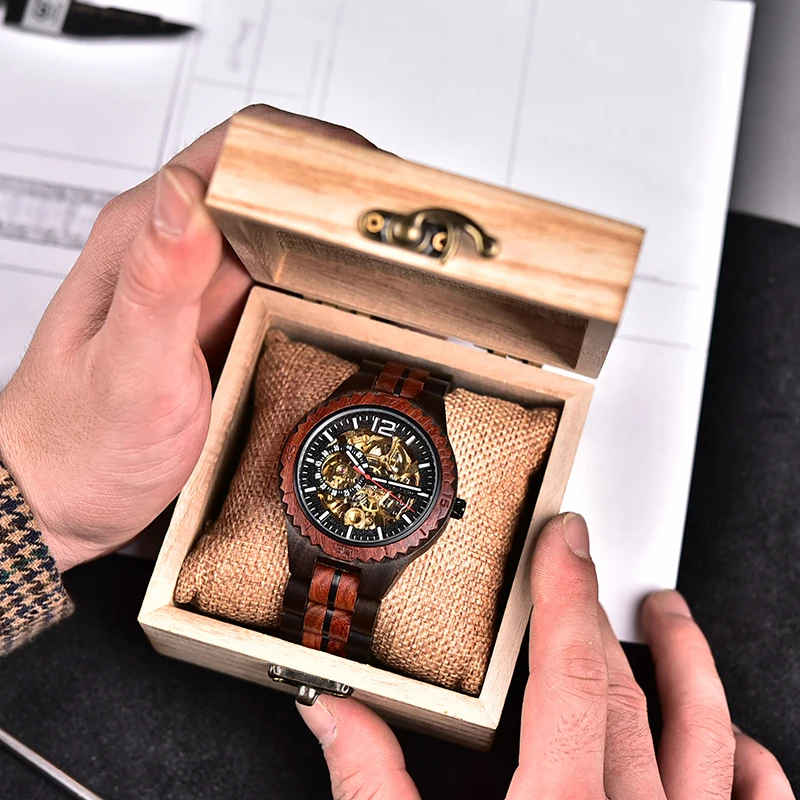 DODO DEER Automatic Self-Wind Watch for Men Wood Red Sandalwood Wristwatches Male Waterproof In Gift Wooden Box Dropship
DODO DEER Automatic Self-Wind Watch for Men Wood Red Sandalwood Wristwatches Male Waterproof In Gift Wooden Box Dropship