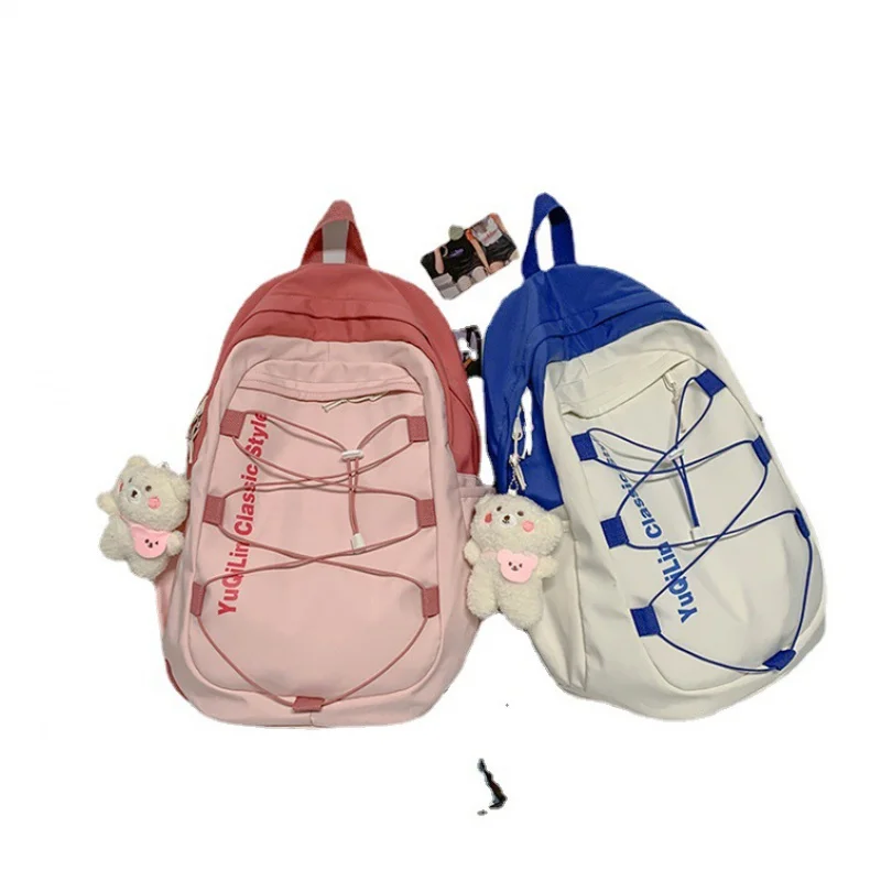 

Schoolbag Canvas Backpack for Women Vintage Style Outdoor Travel Bag Men's Casual Daypack