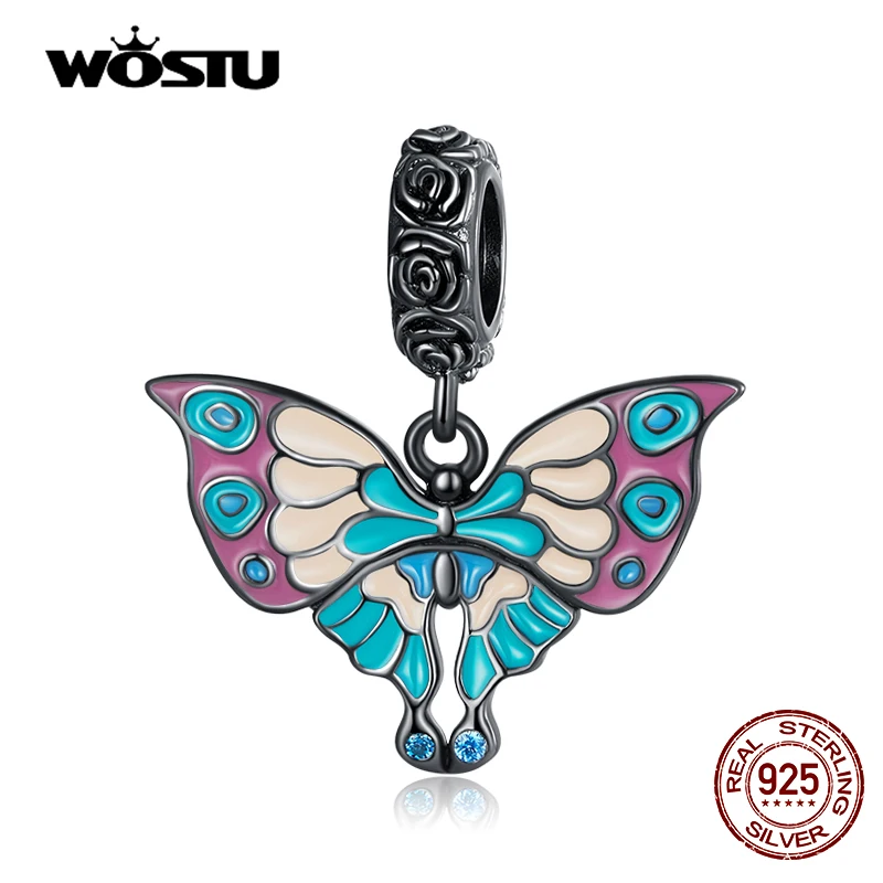 WOSTU 925 Sterling Silver Vintage Butterfly Charm Colorful Enamel Plated Black Gold Bead Fit Original Bracelet Jewelry CQC2240
WOSTU 925 Sterling Silver Vintage Butterfly Charm Colorful Enamel Plated Black Gold Bead Fit Original Bracelet Jewelry CQC2240