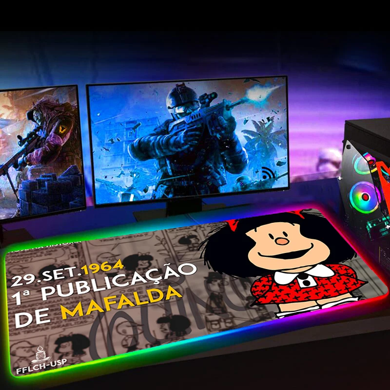 RGB Mafalda Desk Accessories Mausepad XXL Tapis De Souris Mousepad Mause Pad No-slip with Backlit Mausepad Desk Pad Mouse Mat
RGB Mafalda Desk Accessories Mausepad XXL Tapis De Souris Mousepad Mause Pad No-slip with Backlit Mausepad Desk Pad Mouse Mat