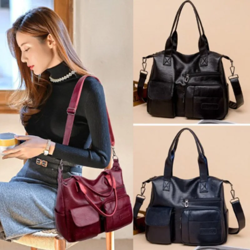 Vintage Casual Style Big Shoulder Bags For Women PU Leather Solid Color Luxury Tote Handbags Ladies Trendy Simple Messenger Bag
Vintage Casual Style Big Shoulder Bags For Women PU Leather Solid Color Luxury Tote Handbags Ladies Trendy Simple Messenger Bag