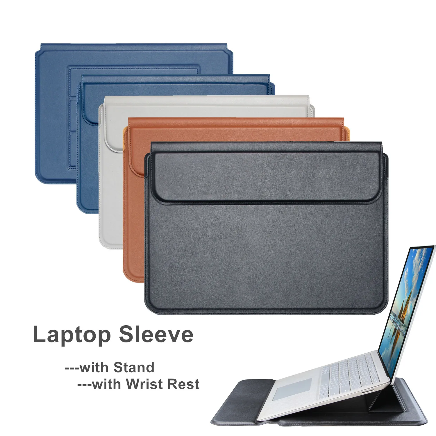 

Laptop Sleeve Case 13" with Laptop Stand for MacBook Air/Pro 13.3" Microsoft Surface Laptop 13.5" 13" Carry Travel Cover Case