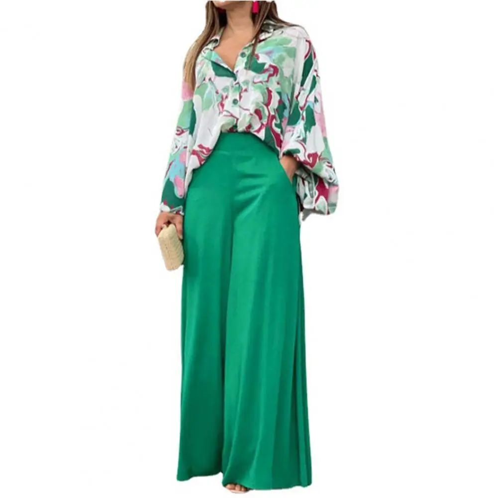 2 Pcs/Set Pants Set Women Solid Color Pants Long Sleeve High Waist Wide Leg Deep Crotch Summer Blouse Tops Pants Suit Office
2 Pcs/Set Pants Set Women Solid Color Pants Long Sleeve High Waist Wide Leg Deep Crotch Summer Blouse Tops Pants Suit Office