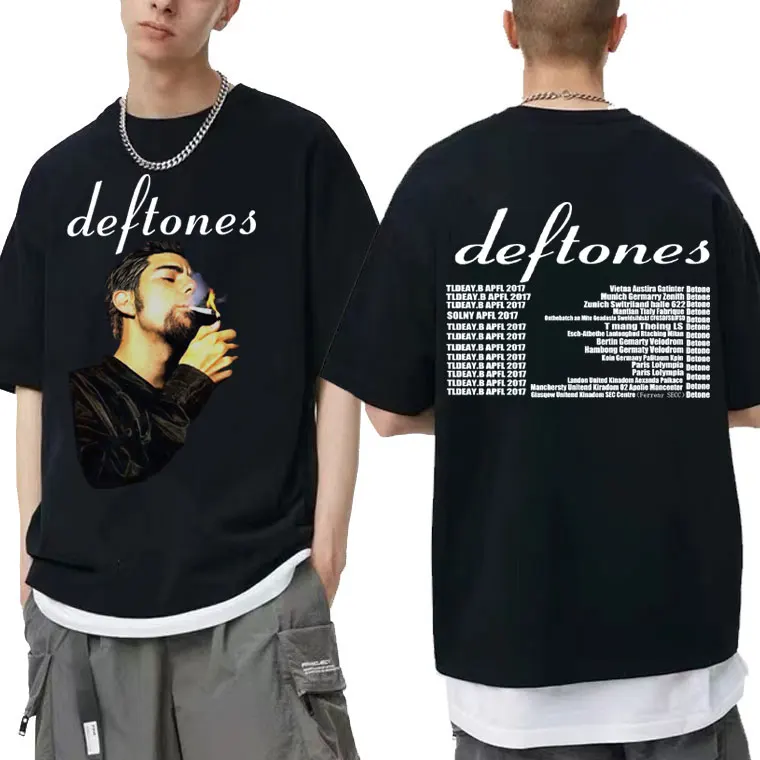 Deftones Chino Moreno Smoking Print T-shirt Summer Men Women Rock Black O-collar T Shirts Man Hip Hop Tees Male Oversized Tshirt
Deftones Chino Moreno Smoking Print T-shirt Summer Men Women Rock Black O-collar T Shirts Man Hip Hop Tees Male Oversized Tshirt