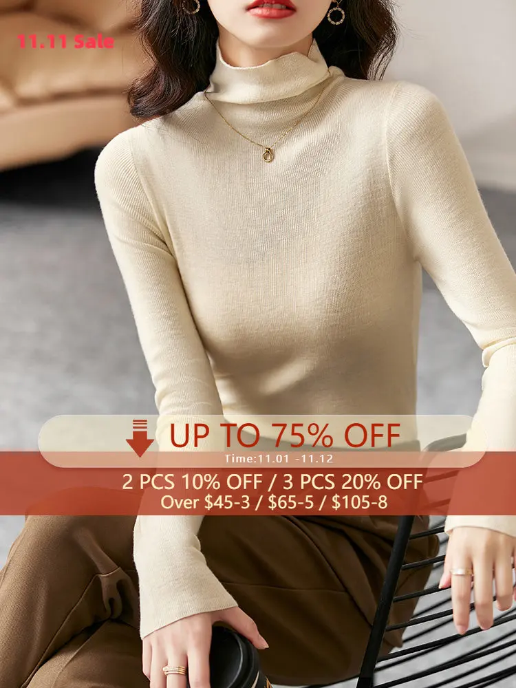 Vimly Turtleneck Knitted Sweaters for Women 2022 Autumn New Fashion Elastic Slim Solid Wool Blend Warm Basic Clothing Tops 71152
Vimly Turtleneck Knitted Sweaters for Women 2022 Autumn New Fashion Elastic Slim Solid Wool Blend Warm Basic Clothing Tops 71152