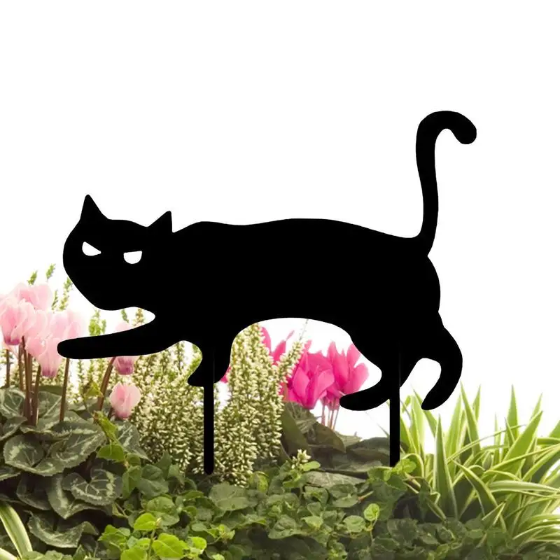 

Таинственное украшение для сада в виде черной кошки, акриловые водонепроницаемые уличные украшения в виде животных, украшение для дома и сада