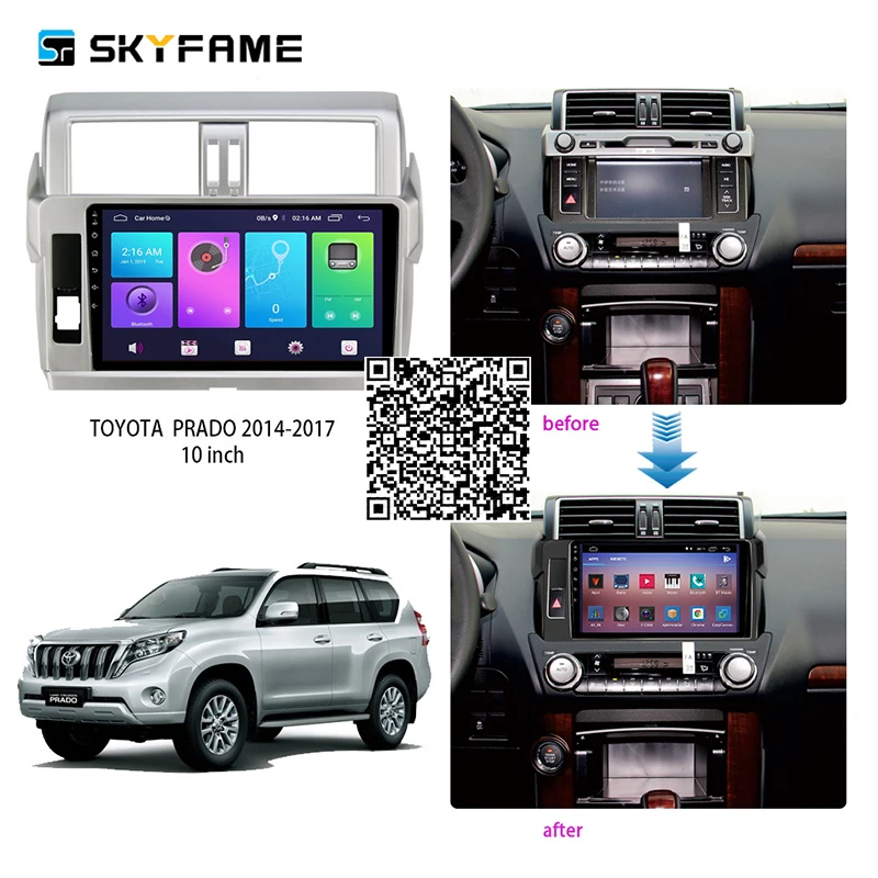 Автомагнитола SKYFAME 4 + 64G для Toyota Prado LC150 2014-2017 Android, мультимедийная система
Автомагнитола SKYFAME 4 + 64G для Toyota Prado LC150 2014-2017 Android, мультимедийная система